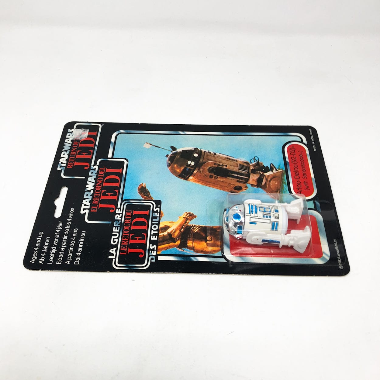 Vintage Kenner Star Wars Toy R2-D2 with Sensorscope on ROTJ Trilogo 70B - Mint on Card