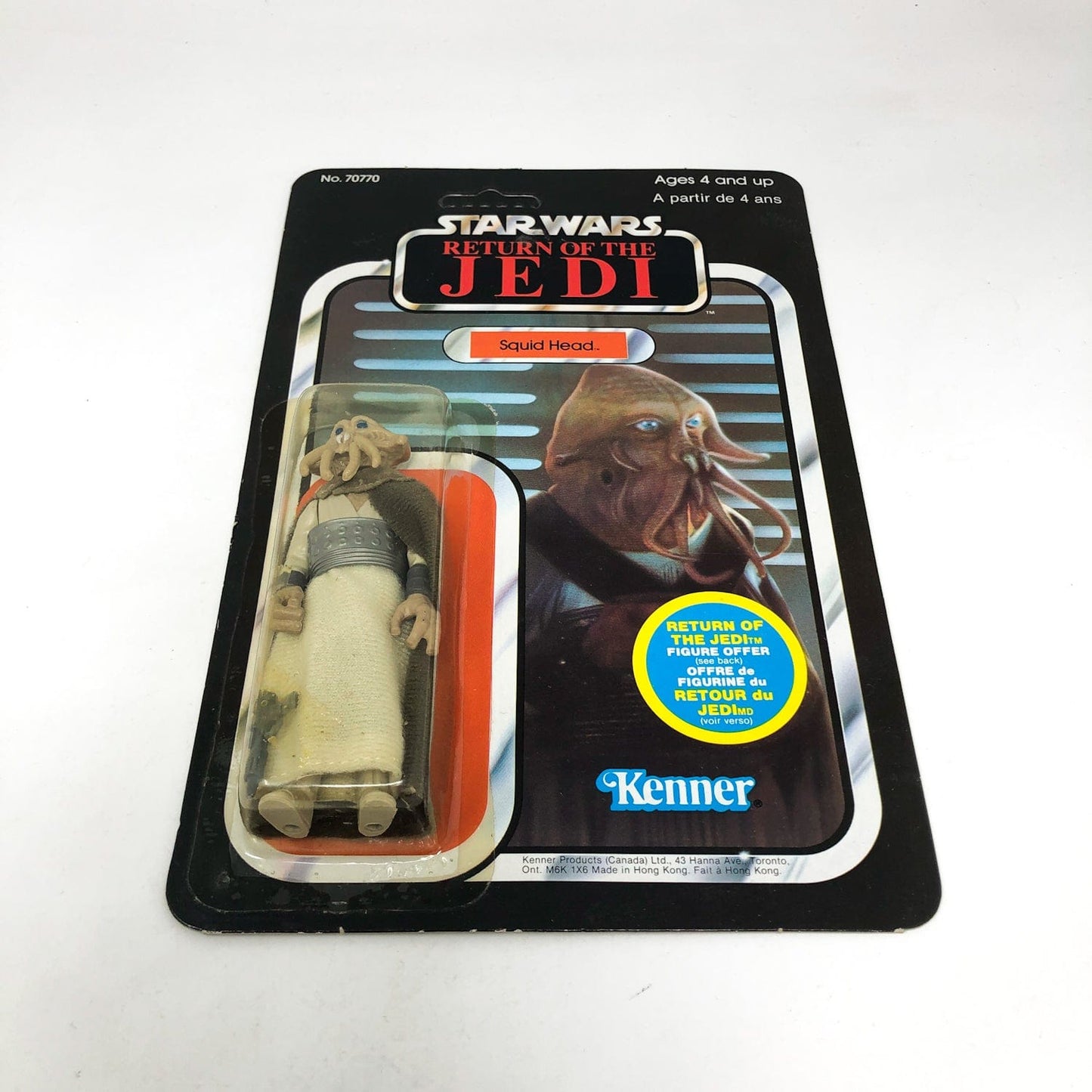 Vintage Kenner Star Wars Toy Squidhead Canadian ROTJ 65A - Mint on Card