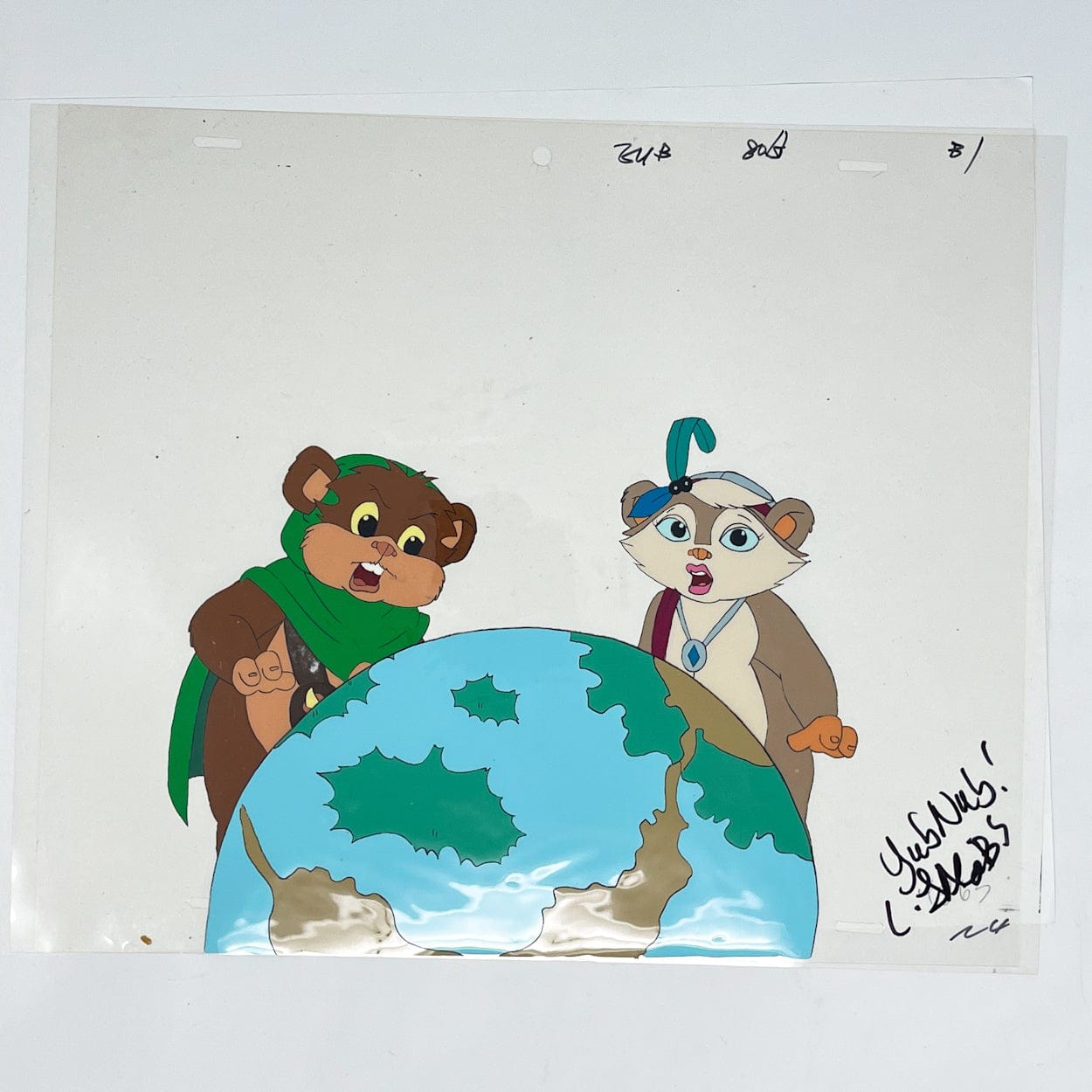 Vintage Nelvana Star Wars Non-Toy Ewoks Cartoon - Autographed Animation Cel D