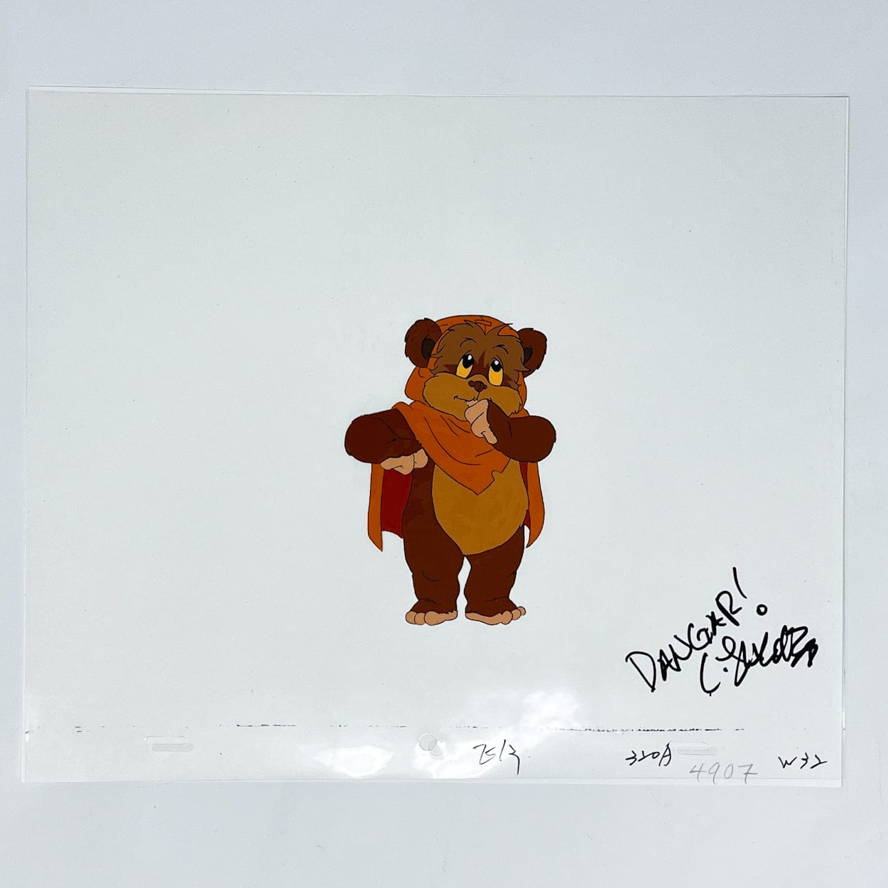 Vintage Nelvana Star Wars Non-Toy Ewoks Cartoon - Autographed Animation Cel F