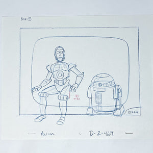 Vintage Proctor & Gamble Star Wars Ads Droids Cartoon - C-3PO & R2-D2 Original Layout Pose