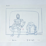 Vintage Proctor & Gamble Star Wars Ads Droids Cartoon - C-3PO & R2-D2 Original Layout Pose
