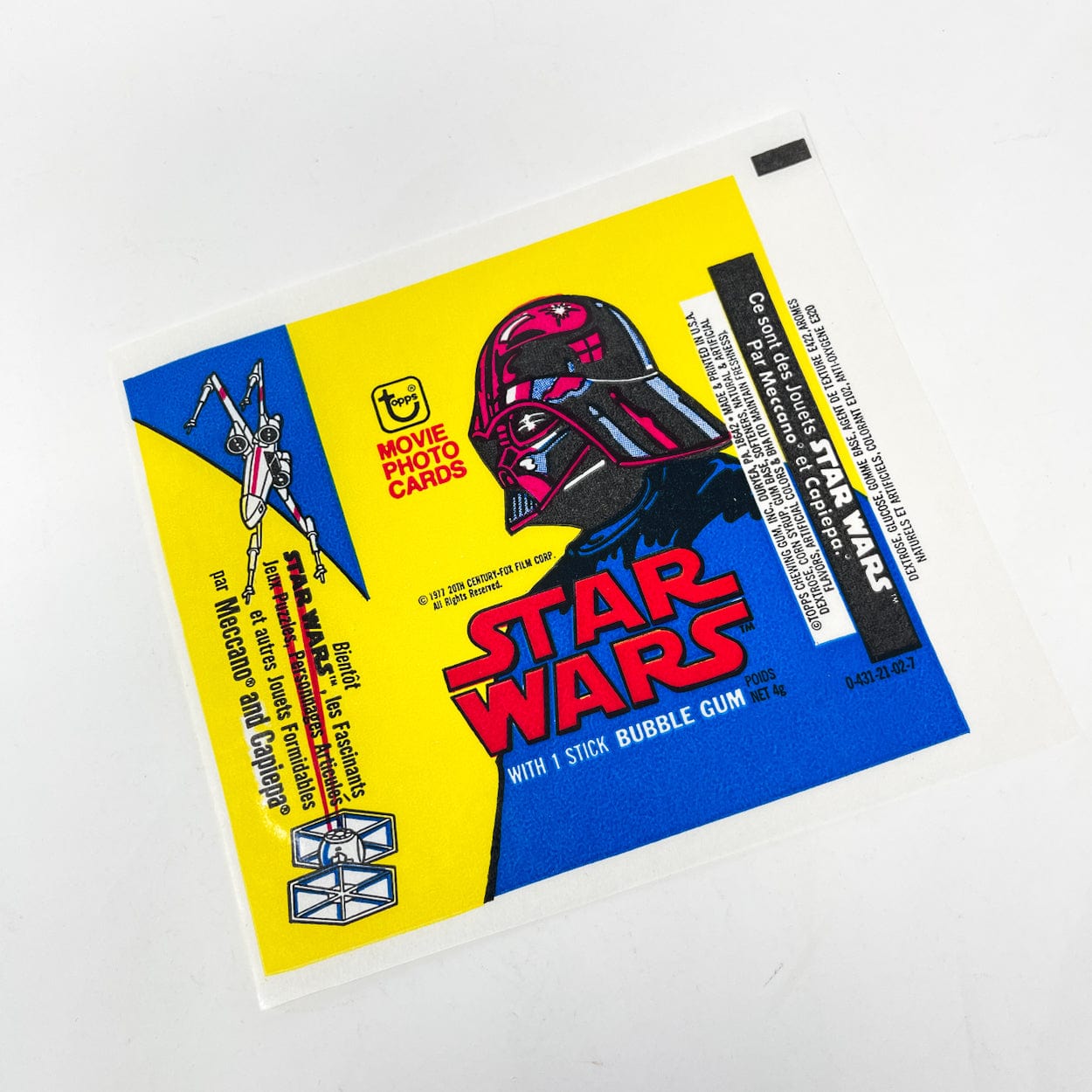 Vintage Topps Star Wars Non-Toy Topps Star Wars Unused Wrapper - Meccano France