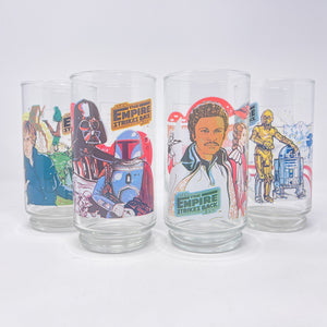 Vintage Star Wars Return of the Jedi 1980's Burger King Set of 4 Glasses