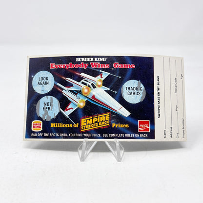 Vintage Burger King Star Wars Non-Toy Burger King CANADA Everyone Wins Scratch Cards (1981)