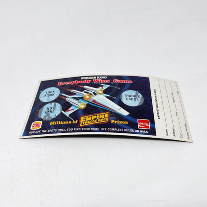 Vintage Burger King Star Wars Non-Toy Burger King CANADA Everyone Wins Scratch Cards (1981)