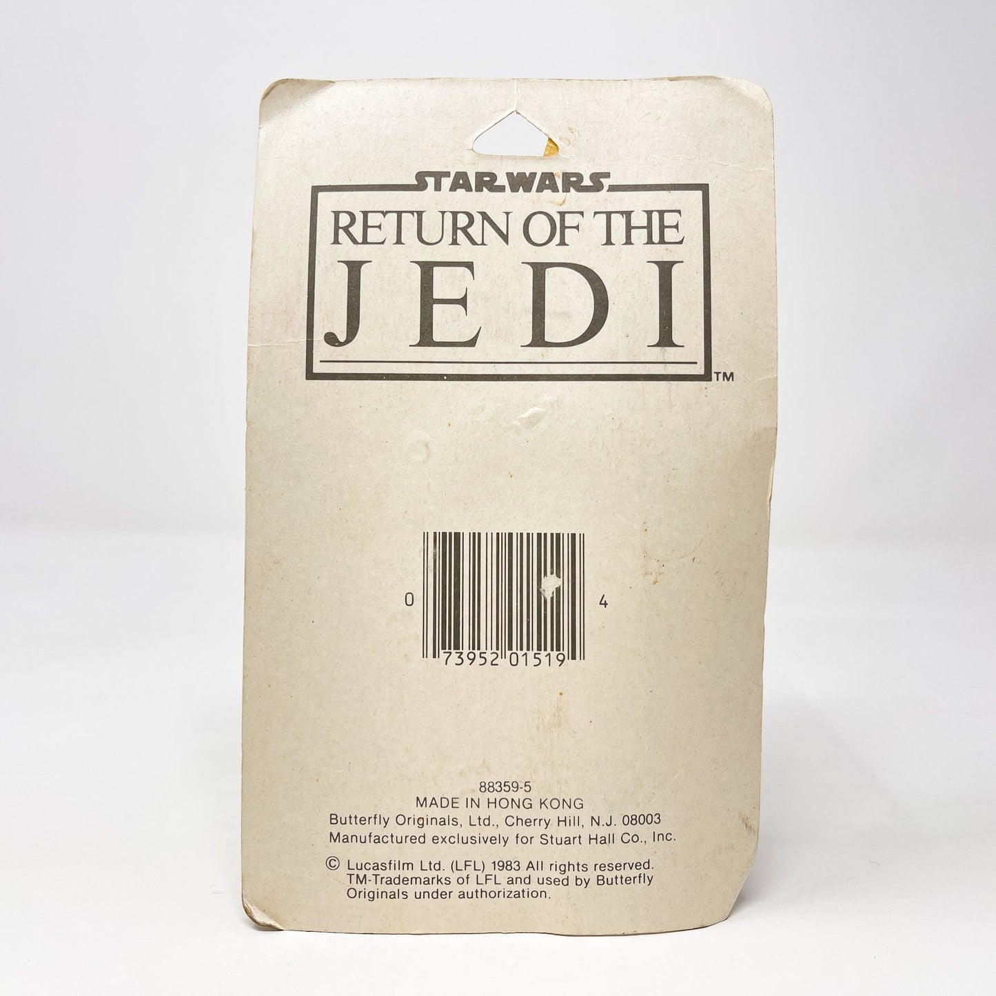 Vintage Butterfly Originals Star Wars Non-Toy Yoda Eraser - Sealed in Package (1983)