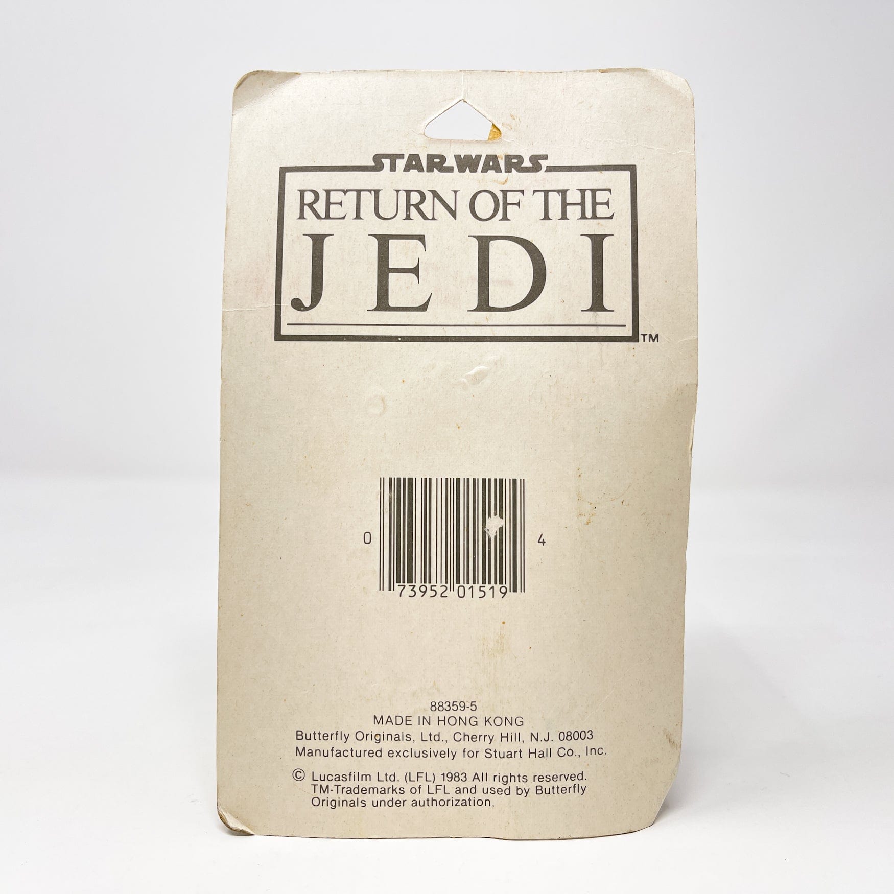 Vintage Butterfly Originals Star Wars Non-Toy Yoda Eraser - Sealed in Package (1983)