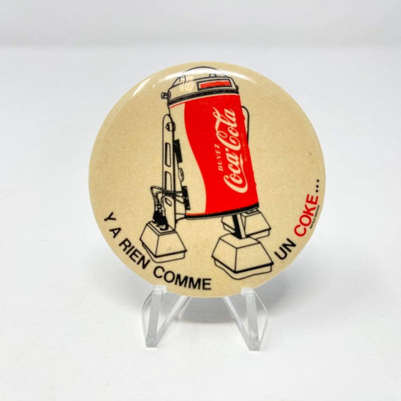 Vintage Coca-Cola Star Wars Food Coca-Cola Cobot Button - Canada French  (1980)