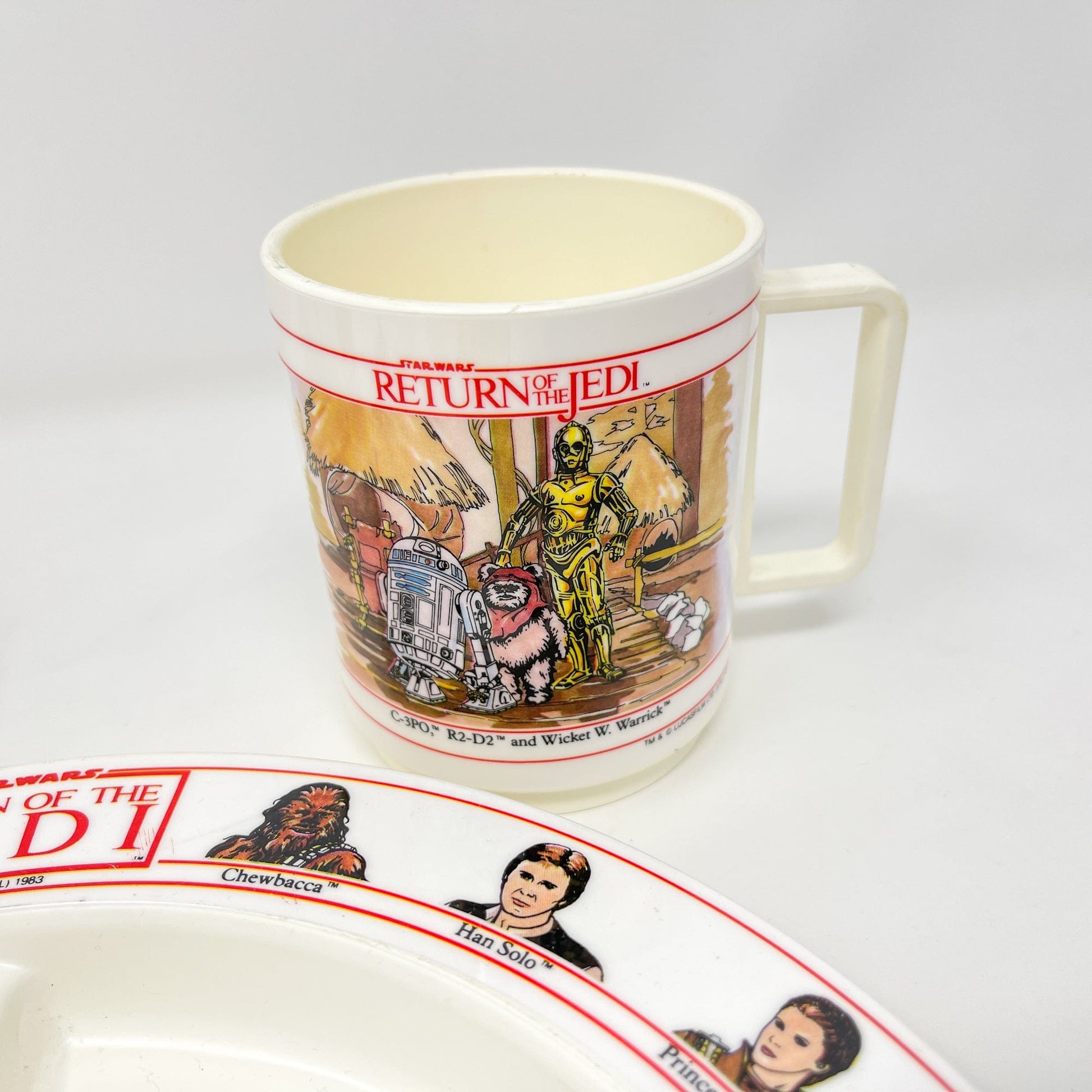 Vintage Deka Star Wars Non-Toy Return of the Jedi Plate and Mugs