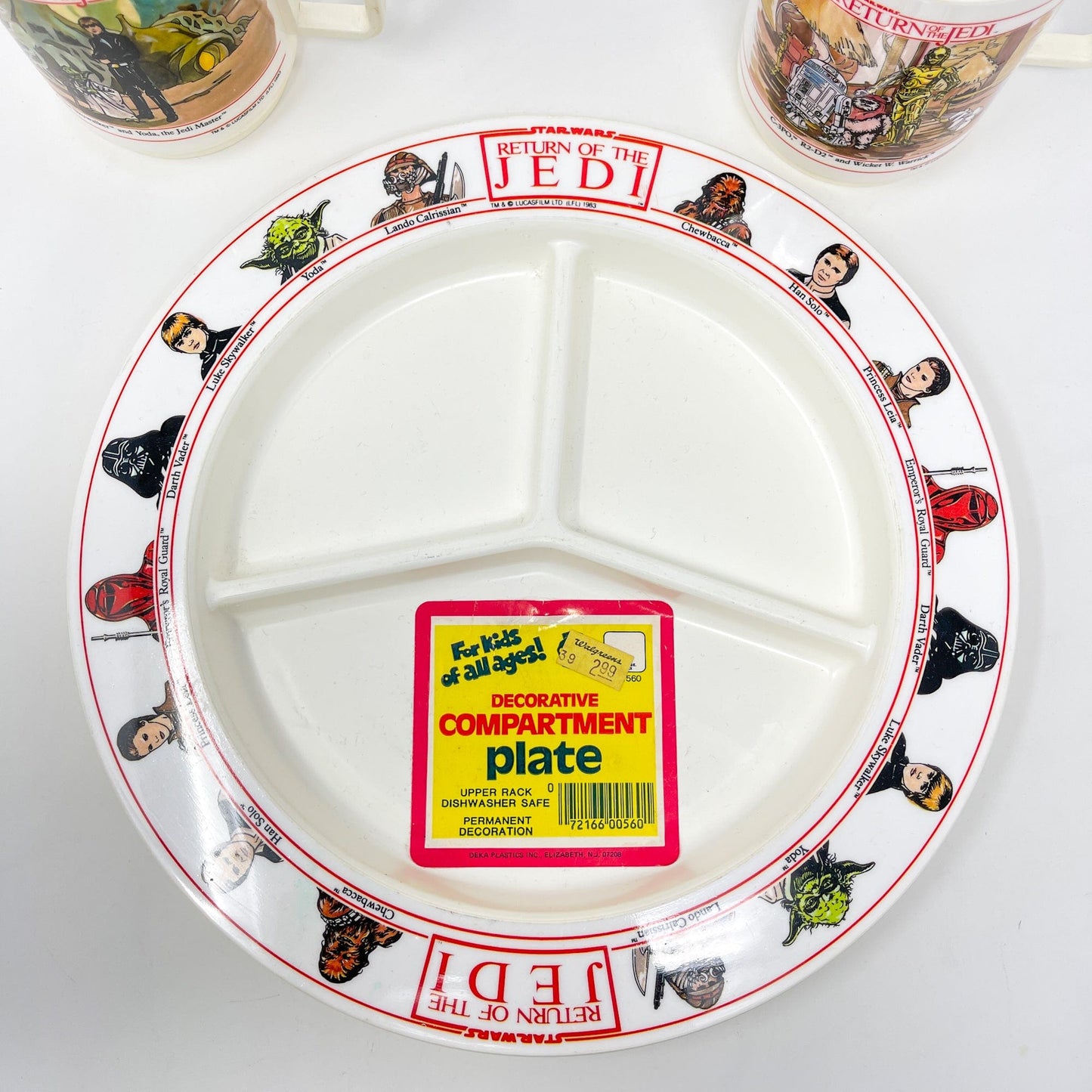 Vintage Deka Star Wars Non-Toy Return of the Jedi Plate and Mugs