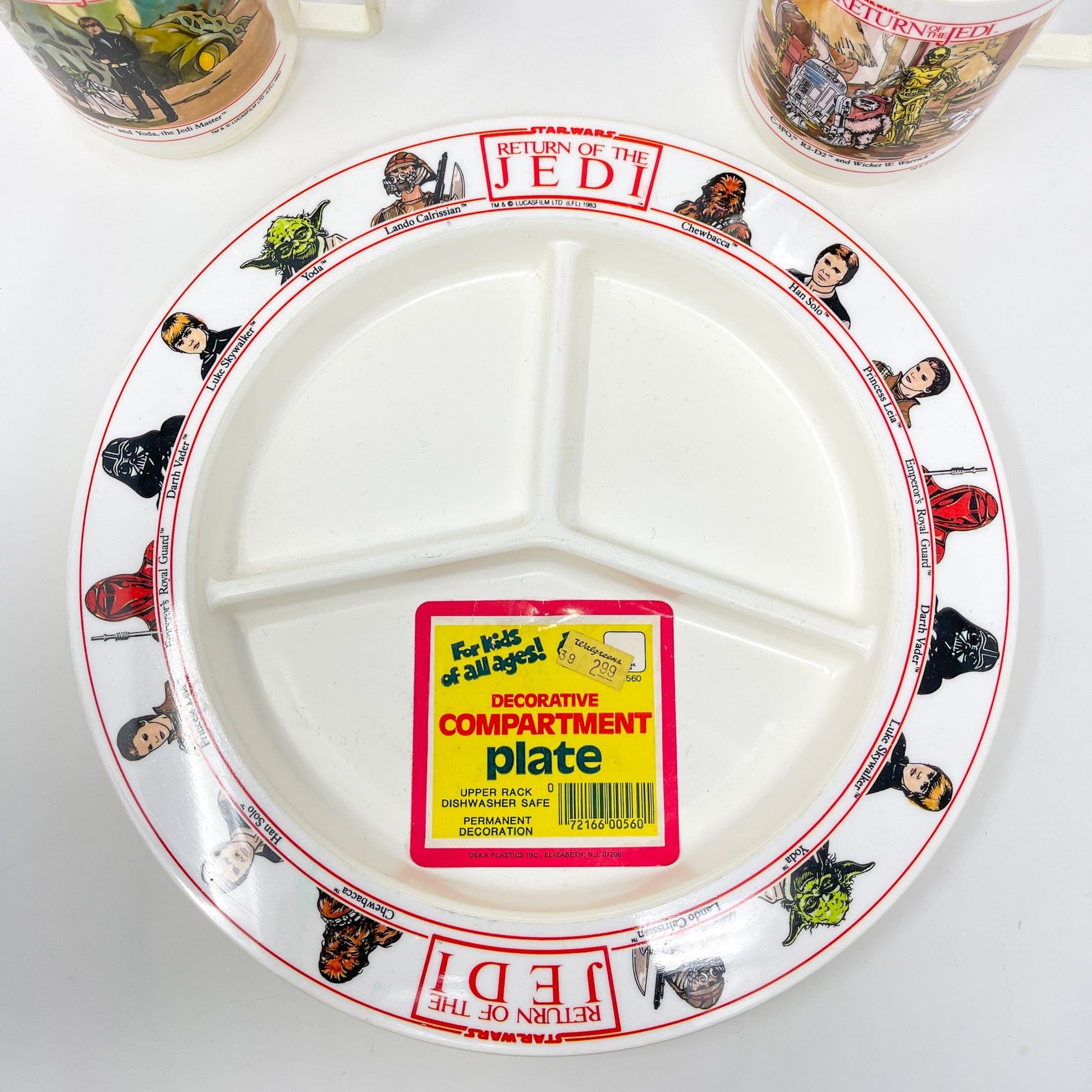 Vintage Deka Star Wars Non-Toy Return of the Jedi Plate and Mugs
