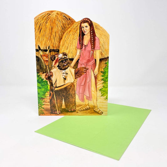 Vintage Drawing Board Star Wars Non-Toy Leia & Paploo Greeting Card w/ Envelope - 1983