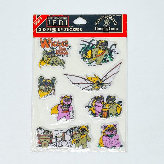 Vintage Drawing Board Star Wars Non-Toy Wicket The Ewok 3-D Perk Up Stickers SEALED (1983)