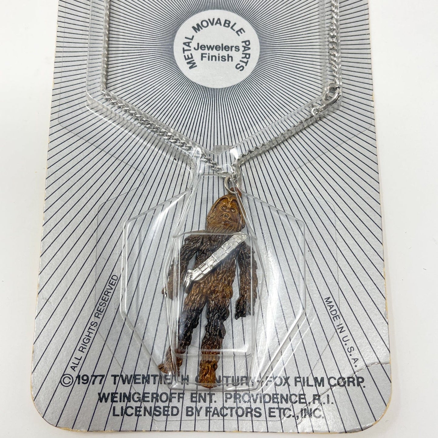 Vintage Factors Star Wars Non-Toy Chewbacca Necklace - MIB Factors 1977