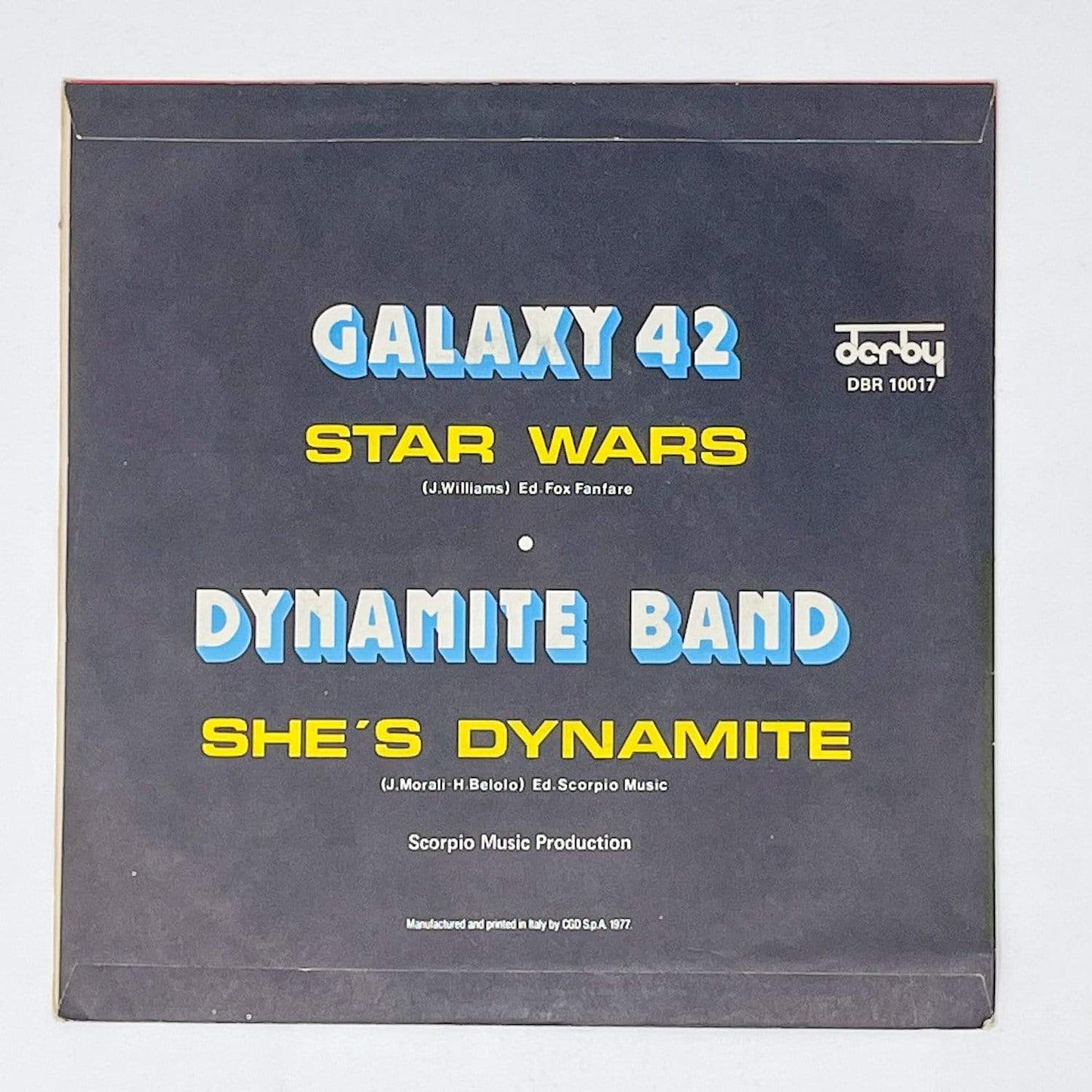 Vintage Foreign Vinyl Star Wars Non-Toy Star Wars Disco Theme 7" Record - Galaxy 42 - Italy (1977)