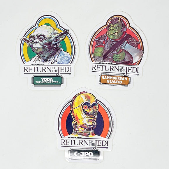 Vintage Fun Products Star Wars Non-Toy Copy of UK ROTJ Stickers - C-3PO, Yoda & Gamorrean Guard