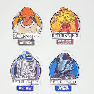 Vintage Fun Products Star Wars Non-Toy UK ROTJ Stickers - Ackbar, Jabba, R2-D2 & Darth Vader