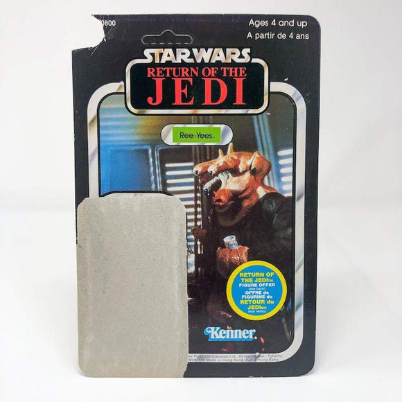 Vintage Kenner Canada Star Wars Cardback Ree-Yees Canadian ROTJ Cardback (65-back) - cut pop