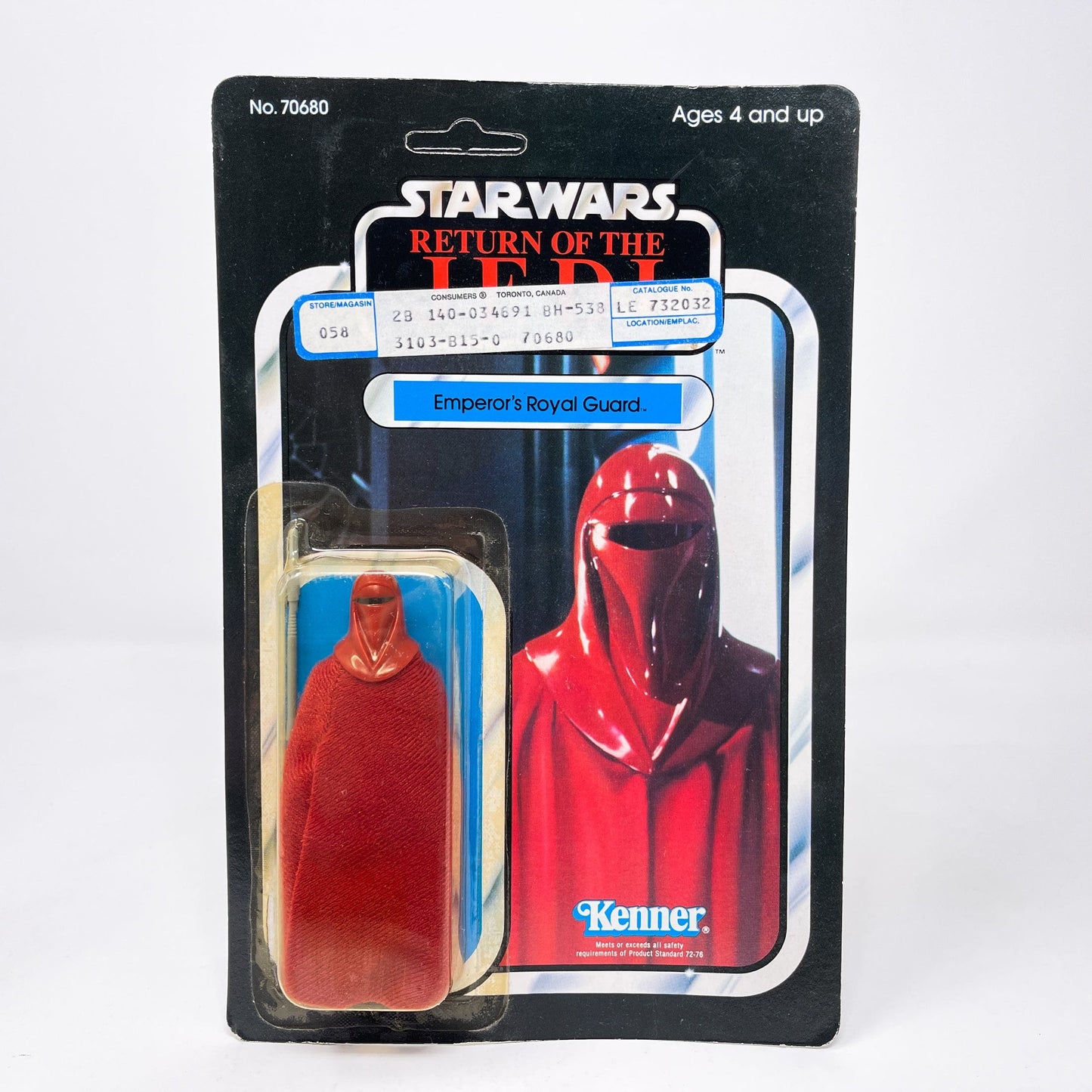 Vintage Kenner Star Wars MOC Emperor's Royal Guard ROTJ 65B Canadian Price Tag - Mint on Card Vintage Star Wars