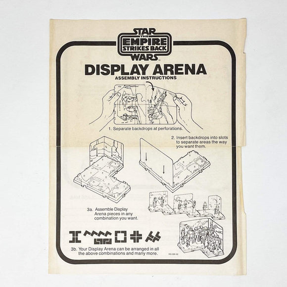 Vintage Kenner Star Wars Paper ESB Display Arena (Mail-Away) Instructions