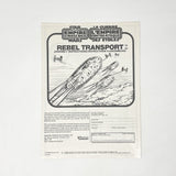 Vintage Kenner Star Wars Paper ESB Rebel Transport Instructions & Sticker Sheet - Kenner Canada