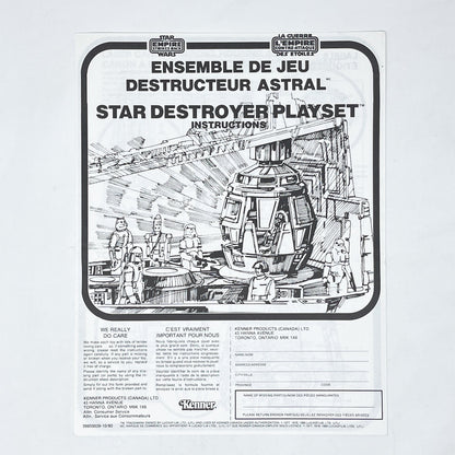 Vintage Kenner Star Wars Paper ESB Star Destroyer Playset Instructions - Kenner Canada