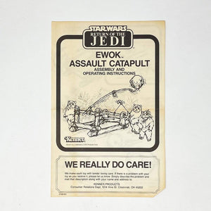 Vintage Kenner Star Wars Paper ROTJ Ewok Assault Catapult Instructions