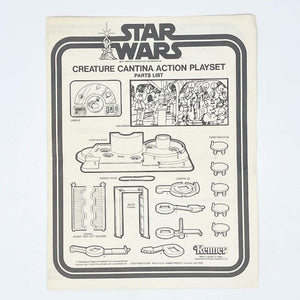 Vintage Kenner Star Wars Paper Star Wars Creature Cantina Playset Instructions