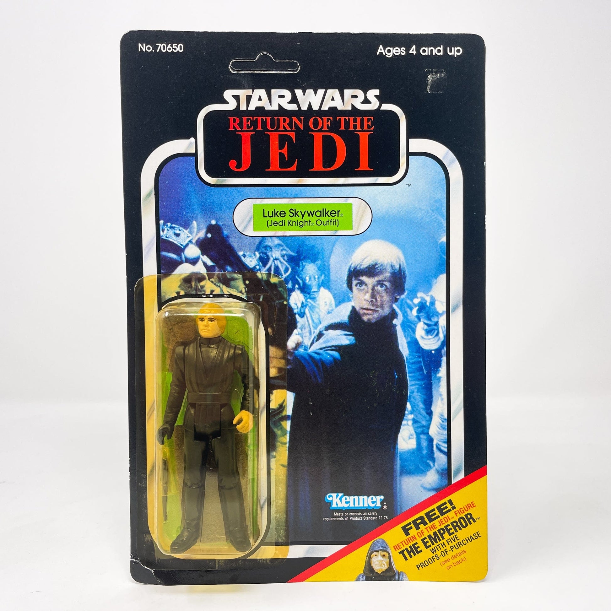 Vintage Kenner Star Wars Toy Luke Jedi 65C Back - Mint on Card