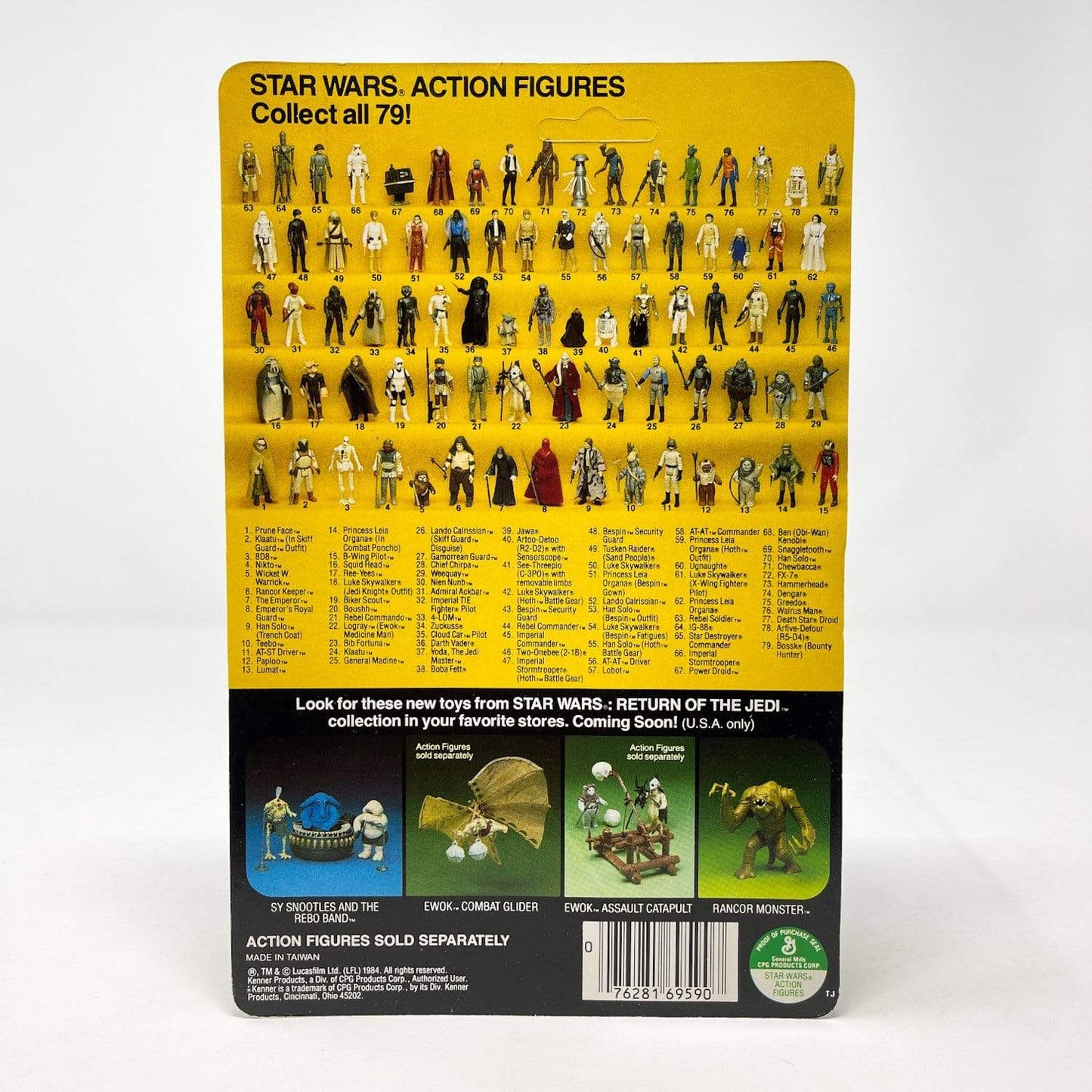 Vintage Kenner Star Wars Toy Luke Skywalker Jedi Knight 79A-back  - Mint on Card