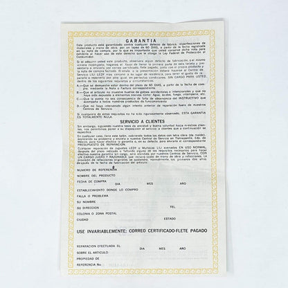 Vintage Lily Ledy Star Wars Paper Lily Ledy Warranty Paper Insert (1983)