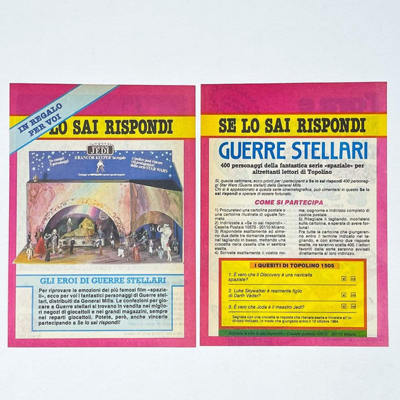 Vintage Meccano Star Wars Ads Harbert Diorama Print Ad - Jabba's Palace - Italy (1983)