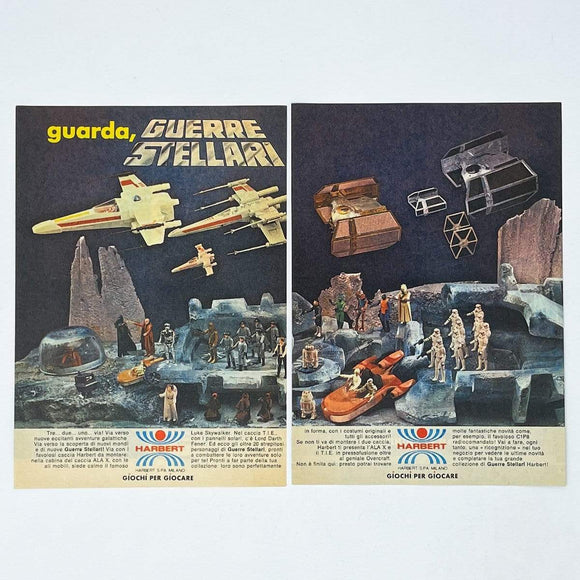 Vintage Meccano Star Wars Ads Harbert Diorama Print Ad - X-Wings - Italy (1978)