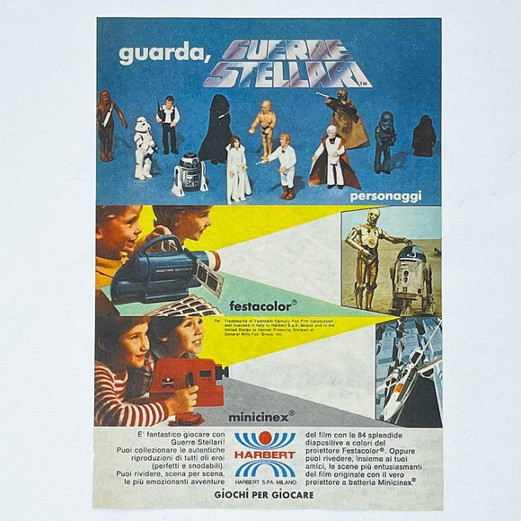 Vintage Meccano Star Wars Ads Harbert Prototype Figures Print Ad - Italy (1977)