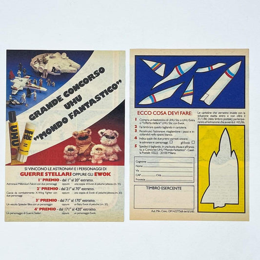 Vintage Meccano Star Wars Ads Harbert UHU Contest Print Ad - Italy (1985)