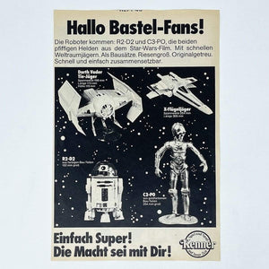 Vintage Meccano Star Wars Ads Kenner German Models Print Ad - Germany (1978)