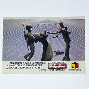 Vintage Meccano Star Wars Ads Meccano ESB Story Print Ad - IG-88 vs Kenobi - France (1980)