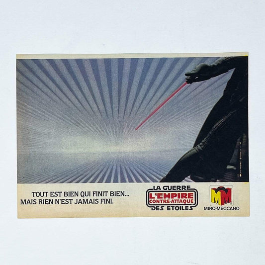 Vintage Meccano Star Wars Ads Meccano ESB Story Print Ad - Vader Leaves - France (1980)