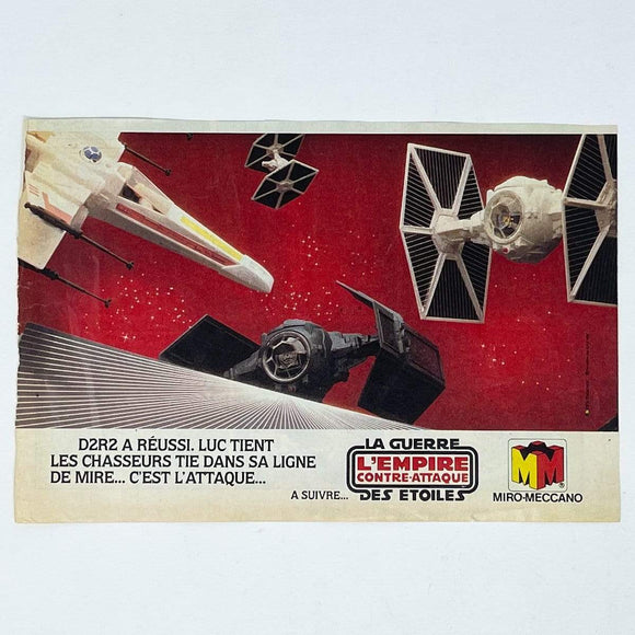 Vintage Meccano Star Wars Ads Meccano ESB Story Print Ad - X-Wings & TIEs - France (1980)