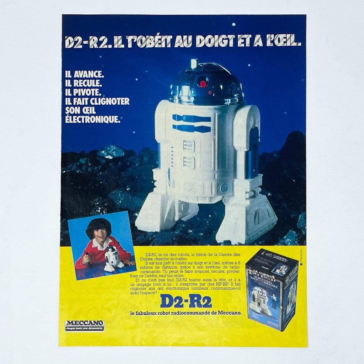 Meccano Remote Control R2-D2 Print Ad - France (1979) Vintage Star Wars ...