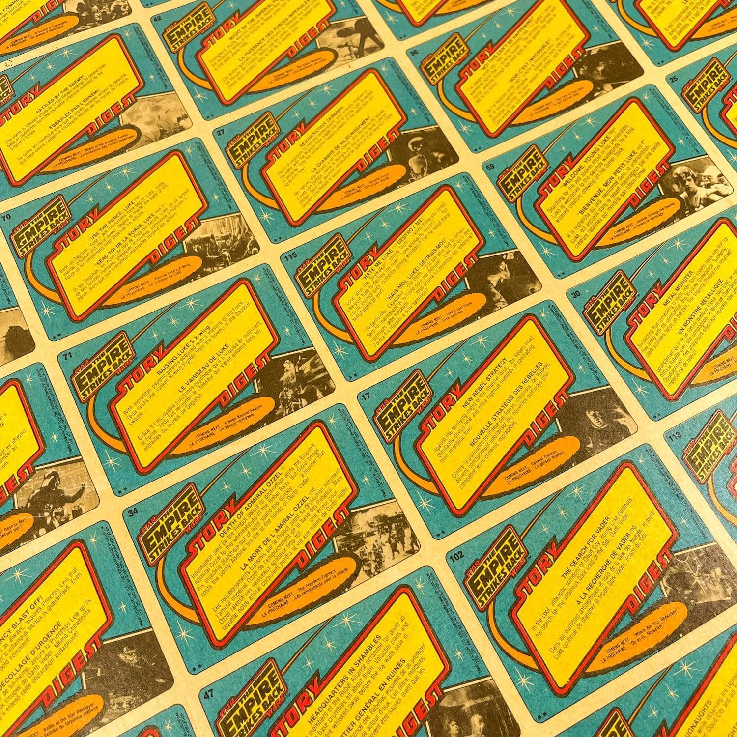 Vintage O-Pee-Chee Star Wars Trading Cards O-Pee-Chee Empire Strikes Back Series 1 - Uncut Sheet