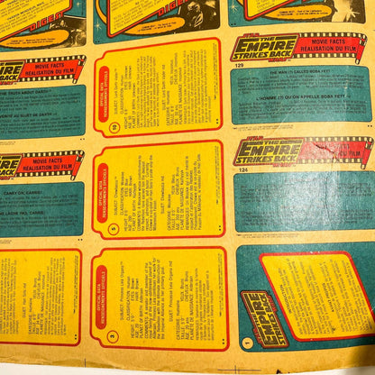 Vintage O-Pee-Chee Star Wars Trading Cards O-Pee-Chee Empire Strikes Back Series 1 - Uncut Sheet