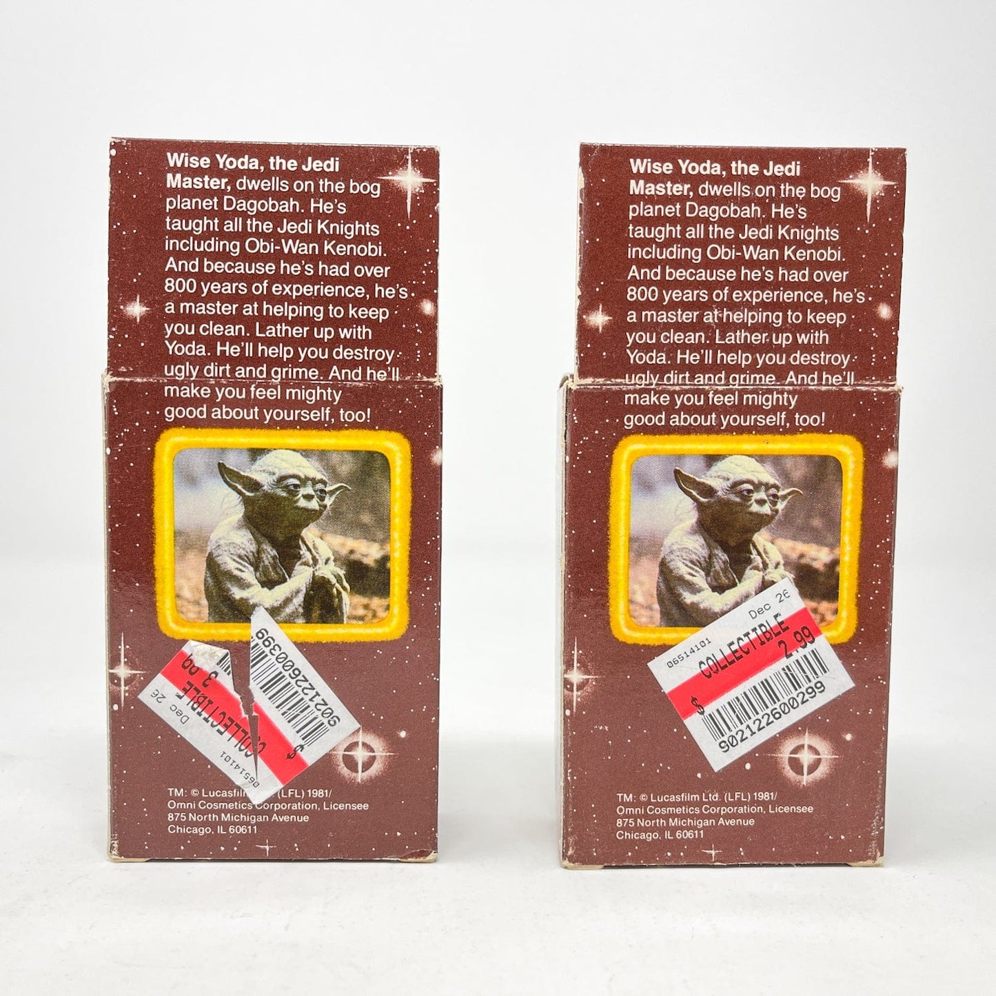 Vintage Omni Cosmetics Star Wars Non-Toy Yoda Soap Bar MIB - Omni Cosmetics