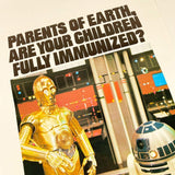 Vintage Proctor & Gamble Star Wars Ads R2-D2 and C-3PO Vaccine Poster - US Department of Health (1977)