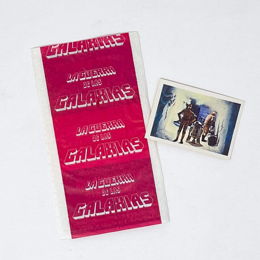 Vintage Topps Star Wars Trading Cards Costa Rica Guerra Des Galaxias ESB Wax Pack and Card (1980)