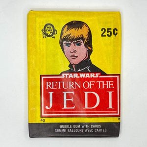 Vintage Topps Star Wars Trading Cards OPC Return of the Jedi Series 1 Sealed Pack - Luke Jedi