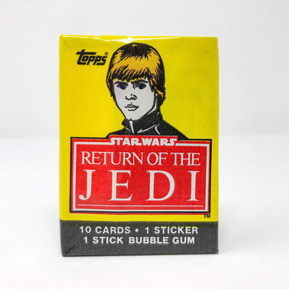 Vintage Topps Star Wars Trading Cards Topps Return of the Jedi Series 1 SEALED Pack - Luke Jedi