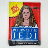 Vintage Topps Star Wars Trading Cards Topps Return of the Jedi Series 2 SEALED Pack - Leia
